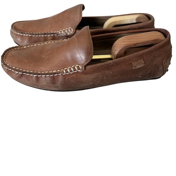 Polo Leather Driving Loafers Woodley Sz 11D  Preppy Y2K LightAcademia - Picture 6 of 10